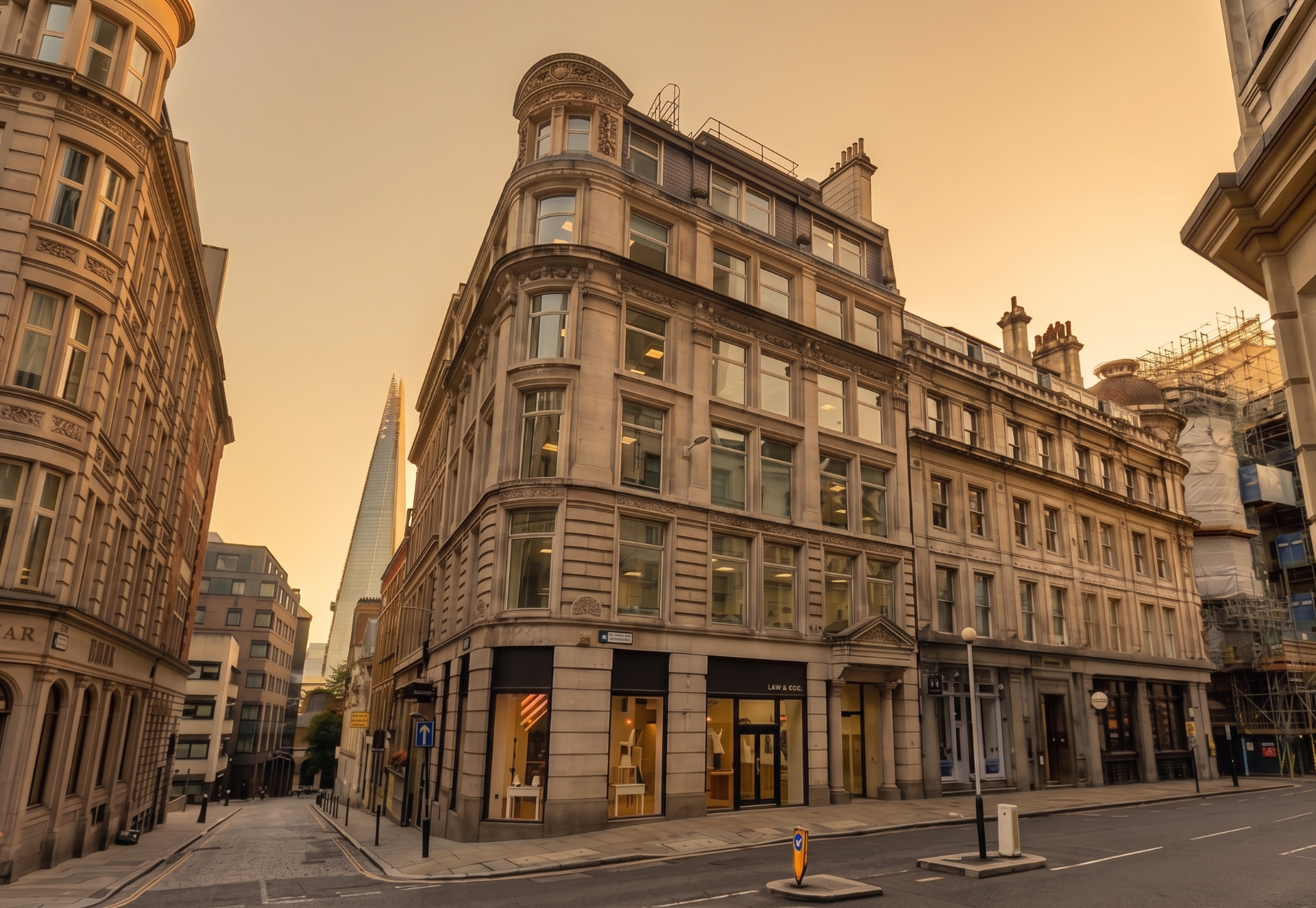 22/28 Eastcheap, London EC3M 1EU — Victorian corner building at dawn